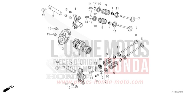 CAMSHAFT/VALVE for Forza 125 MAT CARNELIAN RED METALLIC (R384) from 2021